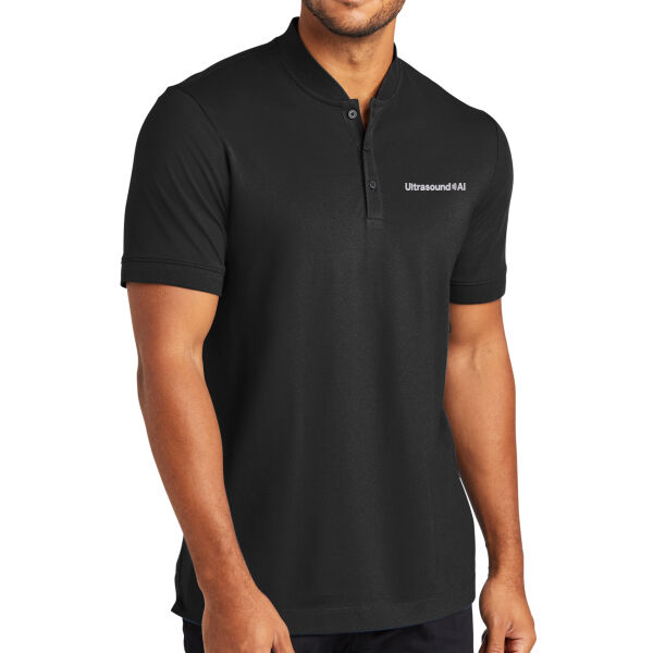 Ultrasound AI Embroidered - Stretch Pique Henley Thumbnail