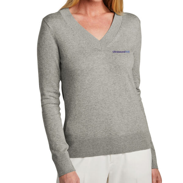 Ultrasound AI Embroidered - Women's Cotton Stretch V Neck Sweater Thumbnail