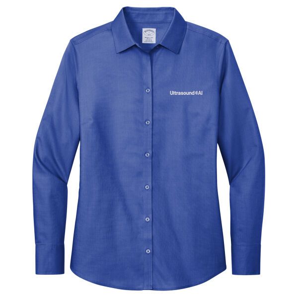 Brooks Brothers UltrasounAI Embroidered- - Women's Wrinkle Free Stretch Nailhead Shirt Thumbnail